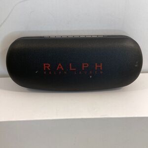 Ralph Lauren Black With Red Lettering Hard Glass Case 6 In. Width X 1 inch Tall